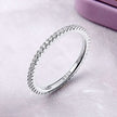 925 Sterling Silver Platinum Plated CZ Pavé Setting Ring Size 5.0 for Women - Rings - Custom Crafting Alliance, LLC