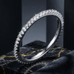 925 Sterling Silver Platinum Plated CZ Pavé Setting Ring Size 5.0 for Women - Rings - Custom Crafting Alliance, LLC