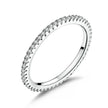 925 Sterling Silver Platinum Plated CZ Pavé Setting Ring Size 5.0 for Women - Rings - Custom Crafting Alliance, LLC