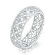 925 Sterling Silver & Platinum Plated Pavé CZ Ring Size 6 for Women - Rings - Custom Crafting Alliance, LLC