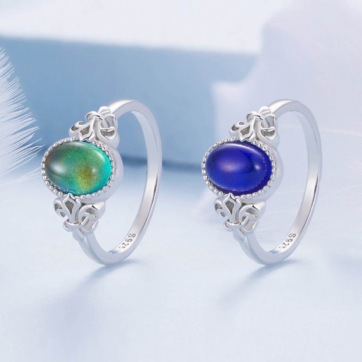 925 Sterling Silver Ring 1.7mm Size 6.0 with Transparent Glass for Women - Rings - Custom Crafting Alliance, LLC