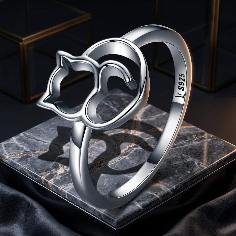 925 Sterling Silver Ring Size 5.0 with Platinum Plating for Women - Rings - Custom Crafting Alliance, LLC