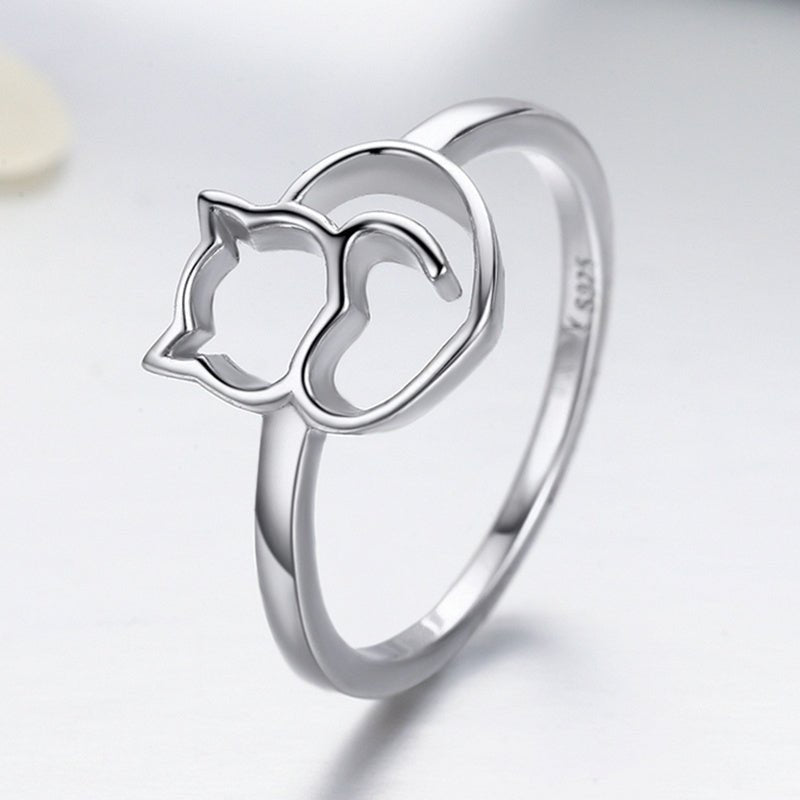 925 Sterling Silver Ring Size 5.0 with Platinum Plating for Women - Rings - Custom Crafting Alliance, LLC