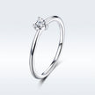 925 Sterling Silver Ring Size 6.0 with CZ and Platinum Plating for Women - Rings - Custom Crafting Alliance, LLC