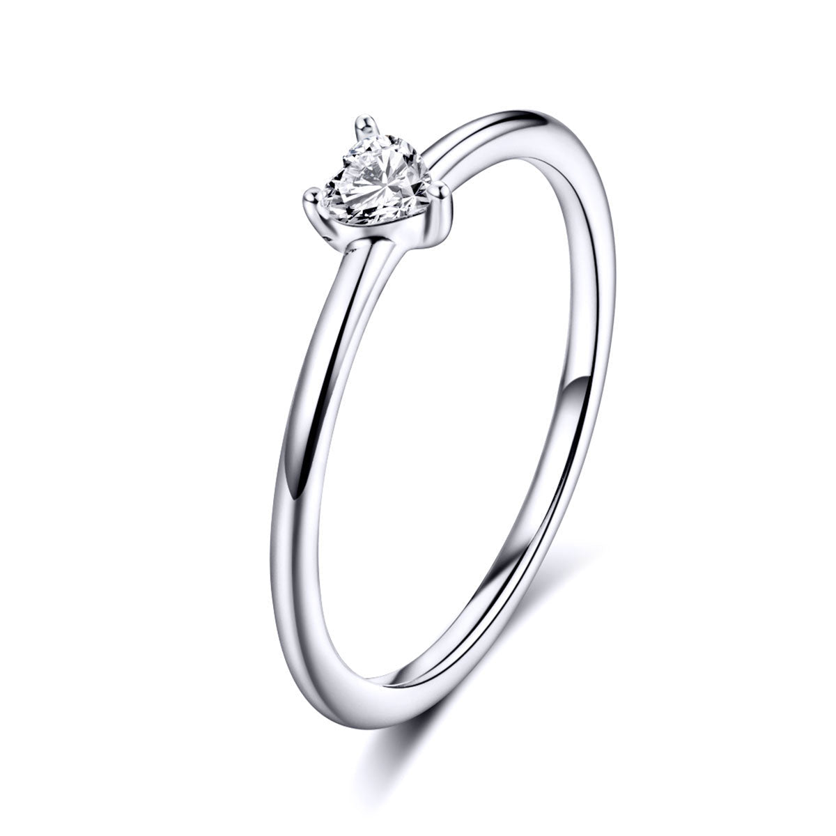 925 Sterling Silver Ring Size 6.0 with CZ and Platinum Plating for Women - Rings - Custom Crafting Alliance, LLC