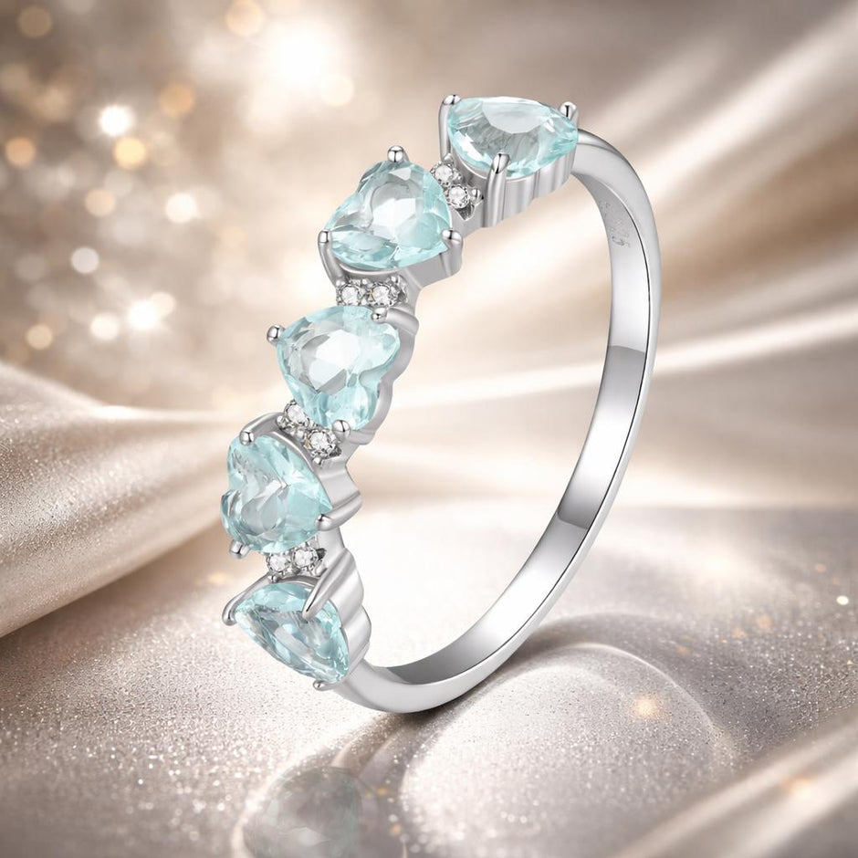925 Sterling Silver Ring with 4.5mm Pavé Set CZ, Size 7, for Women - Rings - Custom Crafting Alliance, LLC