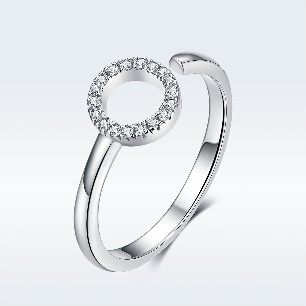 925 Sterling Silver Ring with Pavé Set CZ - Rings - Custom Crafting Alliance, LLC