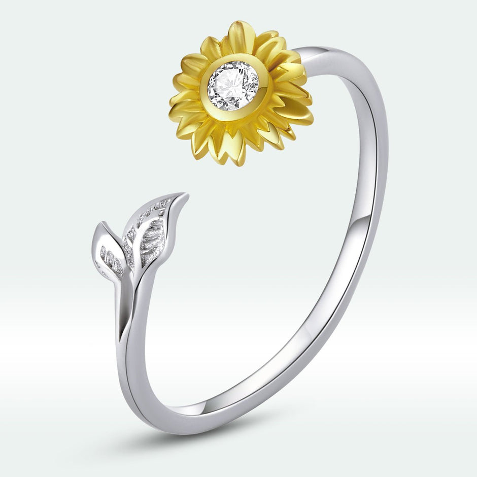 925 Sterling Silver Ring with Pavé Setting CZ, 0.1cm Width, Flower Design for Women - Rings - Custom Crafting Alliance, LLC