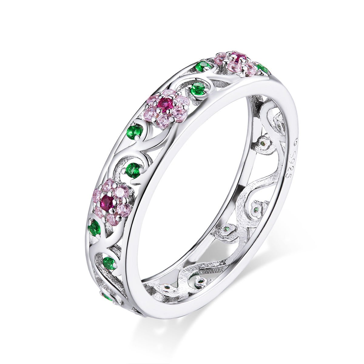 925 Sterling Silver Ring with Pavé Setting CZ - Size 6.0 - Rings - Custom Crafting Alliance, LLC