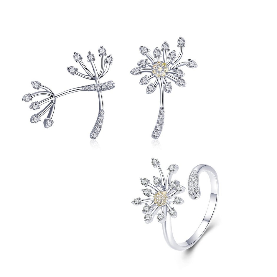 925 Sterling Silver Ring with Plated Platinum and Pavé Setting CZ - Rings - Custom Crafting Alliance, LLC