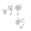 925 Sterling Silver Ring with Plated Platinum and Pavé Setting CZ - Rings - Custom Crafting Alliance, LLC
