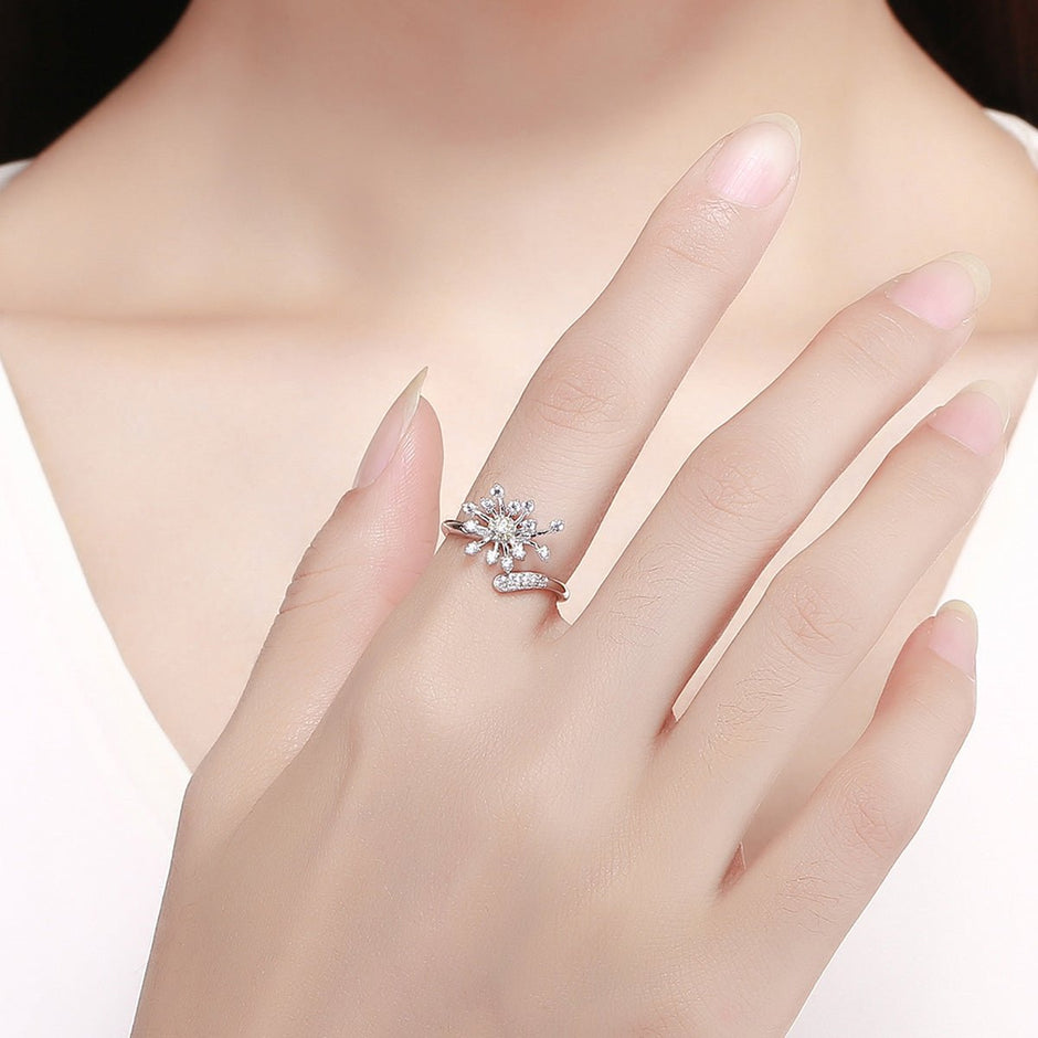 925 Sterling Silver Ring with Plated Platinum and Pavé Setting CZ - Rings - Custom Crafting Alliance, LLC