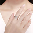 925 Sterling Silver Ring with Plated Platinum and Pavé Setting CZ - Rings - Custom Crafting Alliance, LLC