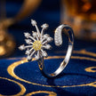 925 Sterling Silver Ring with Plated Platinum and Pavé Setting CZ - Rings - Custom Crafting Alliance, LLC