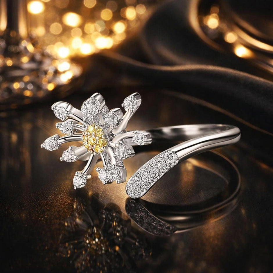 925 Sterling Silver Ring with Plated Platinum and Pavé Setting CZ - Rings - Custom Crafting Alliance, LLC