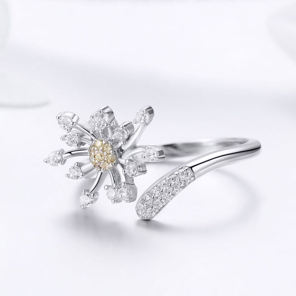 925 Sterling Silver Ring with Plated Platinum and Pavé Setting CZ - Rings - Custom Crafting Alliance, LLC