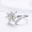 925 Sterling Silver Ring with Plated Platinum and Pavé Setting CZ - Rings - Custom Crafting Alliance, LLC