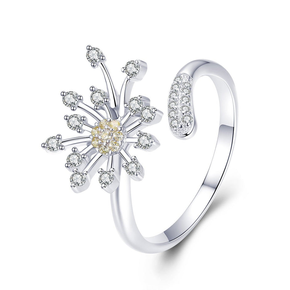 925 Sterling Silver Ring with Plated Platinum and Pavé Setting CZ - Rings - Custom Crafting Alliance, LLC