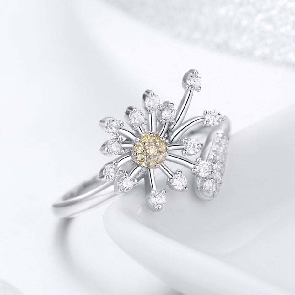 925 Sterling Silver Ring with Plated Platinum and Pavé Setting CZ - Rings - Custom Crafting Alliance, LLC