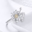 925 Sterling Silver Ring with Plated Platinum and Pavé Setting CZ - Rings - Custom Crafting Alliance, LLC