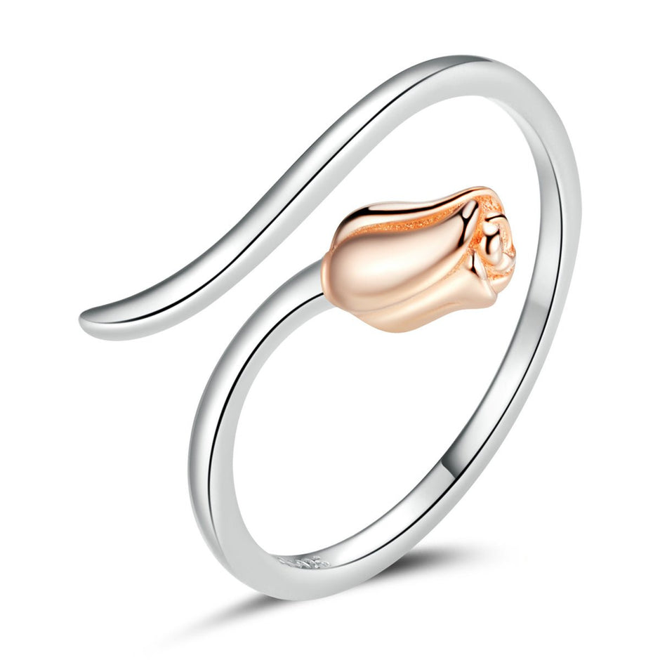 925 Sterling Silver Ring with Rose Gold and Platinum Plating, 0.4*0.6cm for Women - Rings - Custom Crafting Alliance, LLC