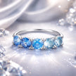 925 Sterling Silver Ring with White Gold Plating for Women, Size 6.0 - Rings - Custom Crafting Alliance, LLC
