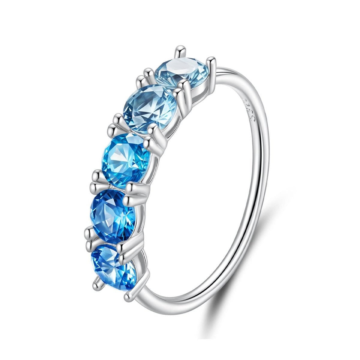 925 Sterling Silver Ring with White Gold Plating for Women, Size 6.0 - Rings - Custom Crafting Alliance, LLC
