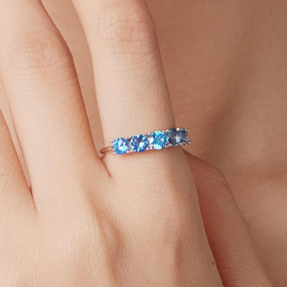 925 Sterling Silver Ring with White Gold Plating for Women, Size 6.0 - Rings - Custom Crafting Alliance, LLC