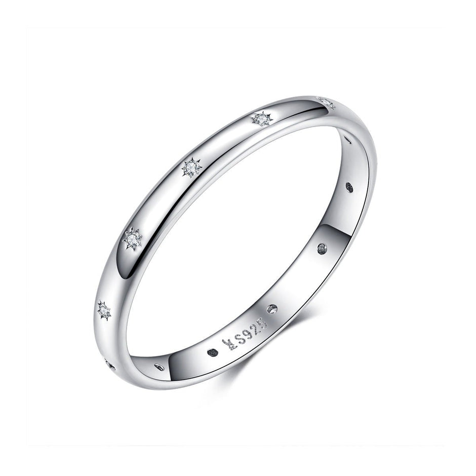 925 Sterling Silver Size 6.0 Plated Platinum Pavé Setting CZ Ring for Women - Rings - Custom Crafting Alliance, LLC