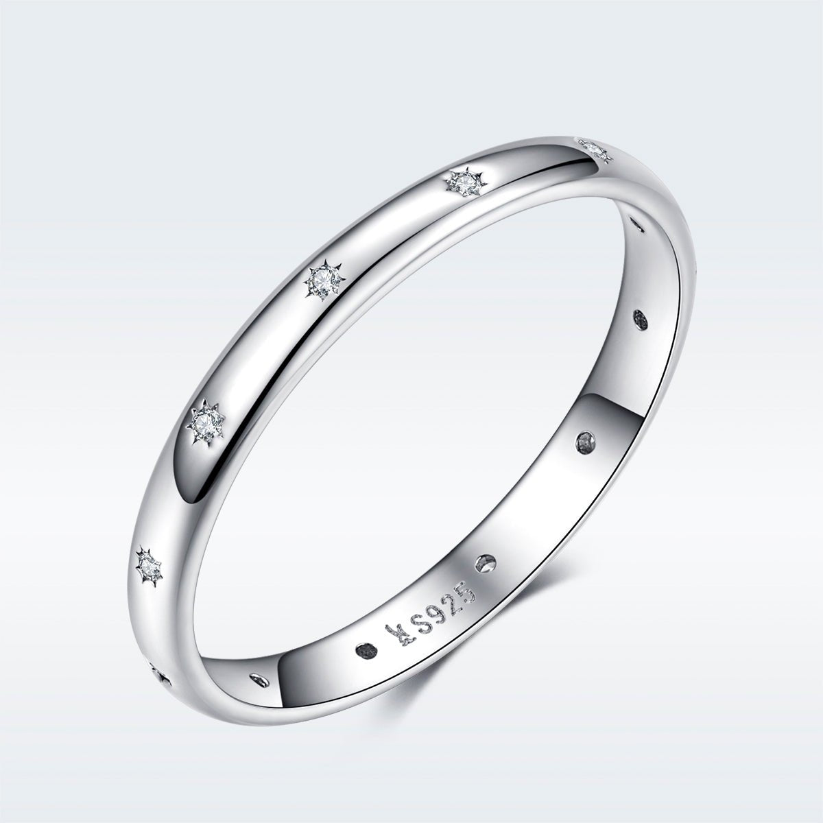 925 Sterling Silver Size 6.0 Plated Platinum Pavé Setting CZ Ring for Women - Rings - Custom Crafting Alliance, LLC