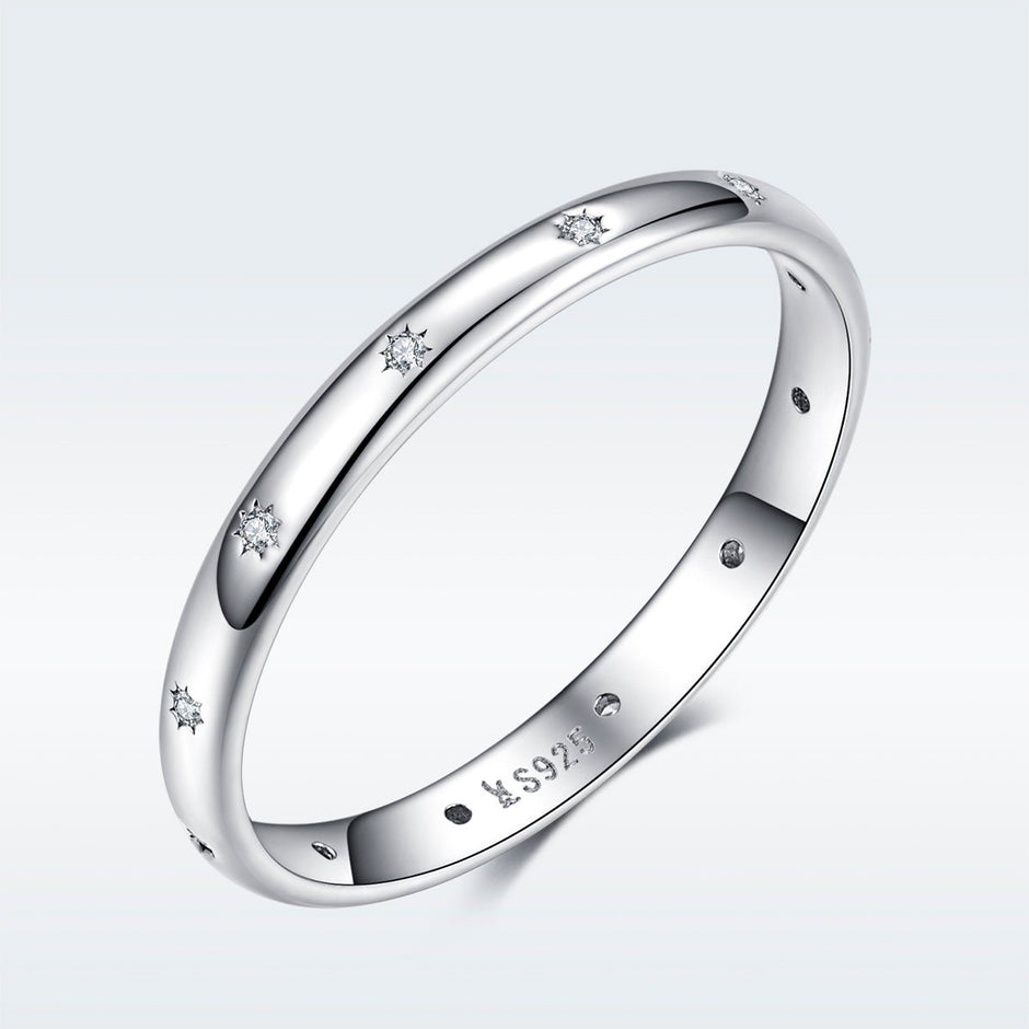 925 Sterling Silver Size 6.0 Plated Platinum Pavé Setting CZ Ring for Women - Rings - Custom Crafting Alliance, LLC