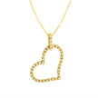 10K Yellow Gold 1/4 cttw Prong Set Round-Cut Diamond Open Heart 18