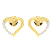 14K Yellow Gold 1/8 Cttw Diamond Journey Heart Hoop Earrings (K-L Color, I1-I2 Clarity)