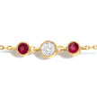14K Yellow Gold Ruby and 1/2 Cttw Diamond Station Necklace