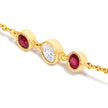 14K Yellow Gold Ruby and 1/2 Cttw Diamond Station Necklace