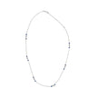 14K White Gold Sapphire and 1/2 Cttw Diamond Station Necklace