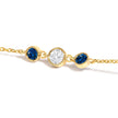 14K Yellow Gold Sapphire and 1/2 Cttw Diamond Station Necklace