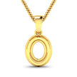 0.18 Carat Genuine White Diamond 14K Yellow Gold Semi Mount Pendant - holds 8x6mm Oval Gemstone