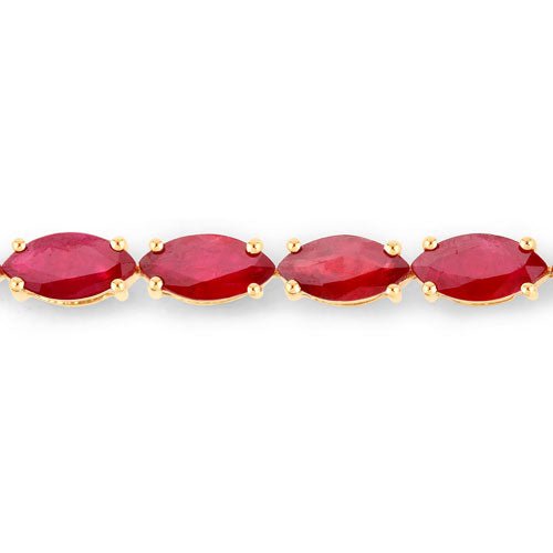 9.50 Carat Genuine Ruby 14K Yellow Gold Bracelet - Bracelets - Custom Crafting Alliance, LLC