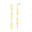 14K Yellow Gold Five Link Paperclip Chain Earrings