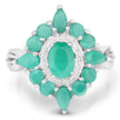 2.37 Carat Genuine Emerald .925 Sterling Silver Ring