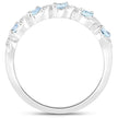 0.54 Carat Genuine Aquamarine and White Topaz .925 Sterling Silver Ring