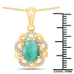 2.78 Carat Genuine Emerald and White Topaz .925 Sterling Silver Pendant