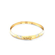 10k Two-Tone Gold Textured Zigzag Style Bangle