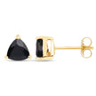 0.70 Carat Genuine Black Sapphire 14K Yellow Gold Earrings