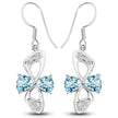 5.06 Carat Genuine Blue Topaz and White Topaz .925 Sterling Silver Earrings