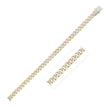 14k Yellow Gold White Pave High Polish Modern Lite Miami Cuban Chain (8.0mm)