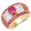 4.23 Carat Glass Filled Ruby and White Topaz .925 Sterling Silver Ring
