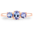 18K Rose Gold Plated 0.90 Carat Genuine Tanzanite .925 Sterling Silver Ring