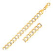 10 mm 14k Two Tone Gold Pave Curb Chain